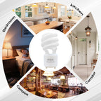 UNITEDLUX 13Watt T2 Spiral CFL GU24 2 Prong Light Bulb Base 2700K 900lm 120v 60Hz Light Bulb- Mini Twist Lock Spiral -Self Ballasted Compact Fluorescent Soft White Pack of 3
