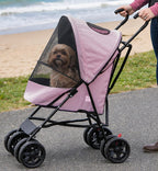 Pet Gear Travel Lite Plus Stroller, Compact, Easy Fold, No Assembly Required, Large Wheels for Cats and Dogs up to 15 pounds, Himalayan Salt