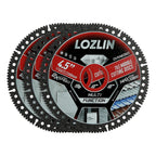 LOZLIN Diamond Blades 3PCS 4.5" Diamond Blade for Tile Cutting - No Chipping Ultra-Thin Dry Cut Blade - Fits Angle Grinder for Marble, Ceramic, Porcelain Tile (Diamond grit 60–70)