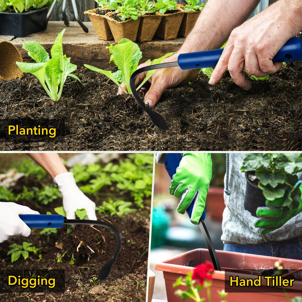 Manual Weed Puller Tool with Plastic Head, Lightweight Hand Weeder & Garden Cultivator, Reusable Weeding Tool with Plastic Handle for Flower Beds & Vegetable Garden