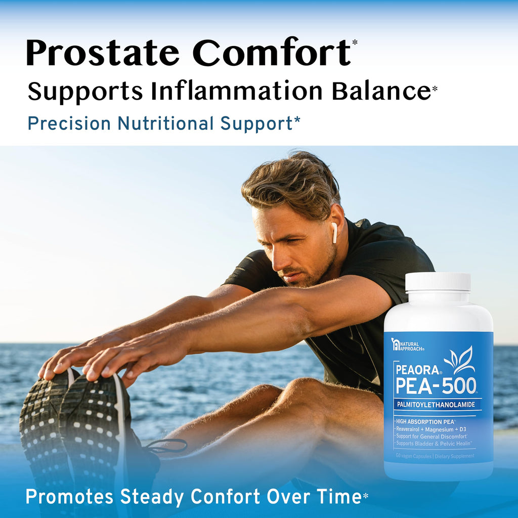 PEAORA PEA-500 - Support for Bladder, & Pelvic Discomfort | For Women & Men | Made in the USA | High-Absorption Palmitoylethanolamide & Resveratrol