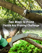 BlumeTrec 11FT Pole Saw with Adjustable Length for Tree Trimming Lightweight Manual Pruning Saw with Long Extension Branch Cutter