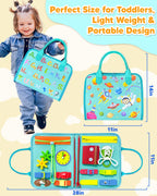 Exorany Busy Board Montessori Toys for Toddler Boy Girl Birthday Gifts, Busy Book Sensory Learning Toys for Toddlers, Toddler Airplane Car Travel Toy Educational Activities