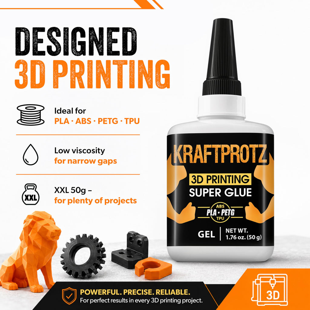 3D Printing Super Glue Liquid 1.75 oz - PLA ABS PETG TPU Instant Adhesive