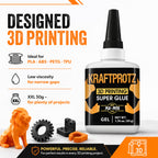 3D Printing Super Glue Liquid 1.75 oz - PLA ABS PETG TPU Instant Adhesive