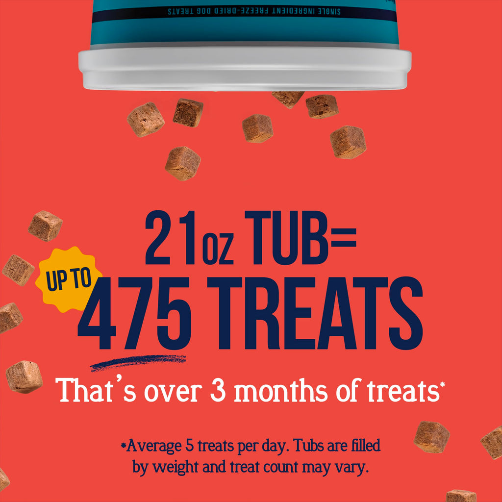 Stewart Freeze Dried Dog Treats, 100% Beef Liver, 21 oz Tub