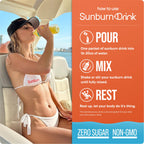 Hydration & Skin Recovery Drink Mix –Sunburn Relief - All-Natural, No Sugar – Collagen, CoQ10, Vitamin E, Aloe, Antioxidants – Supports Healthy Skin & After-Sun Recovery – 7 Stick Pack