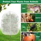 Evoio Bird Netting for Garden Plant Fruit Tree Protection Large Blueberry Bushes Netting Covers Bags with Zipper, 4 x 5 ft Shrubs Bush Tomato Strawberry Berry Barrier Mesh Cover Net Protector