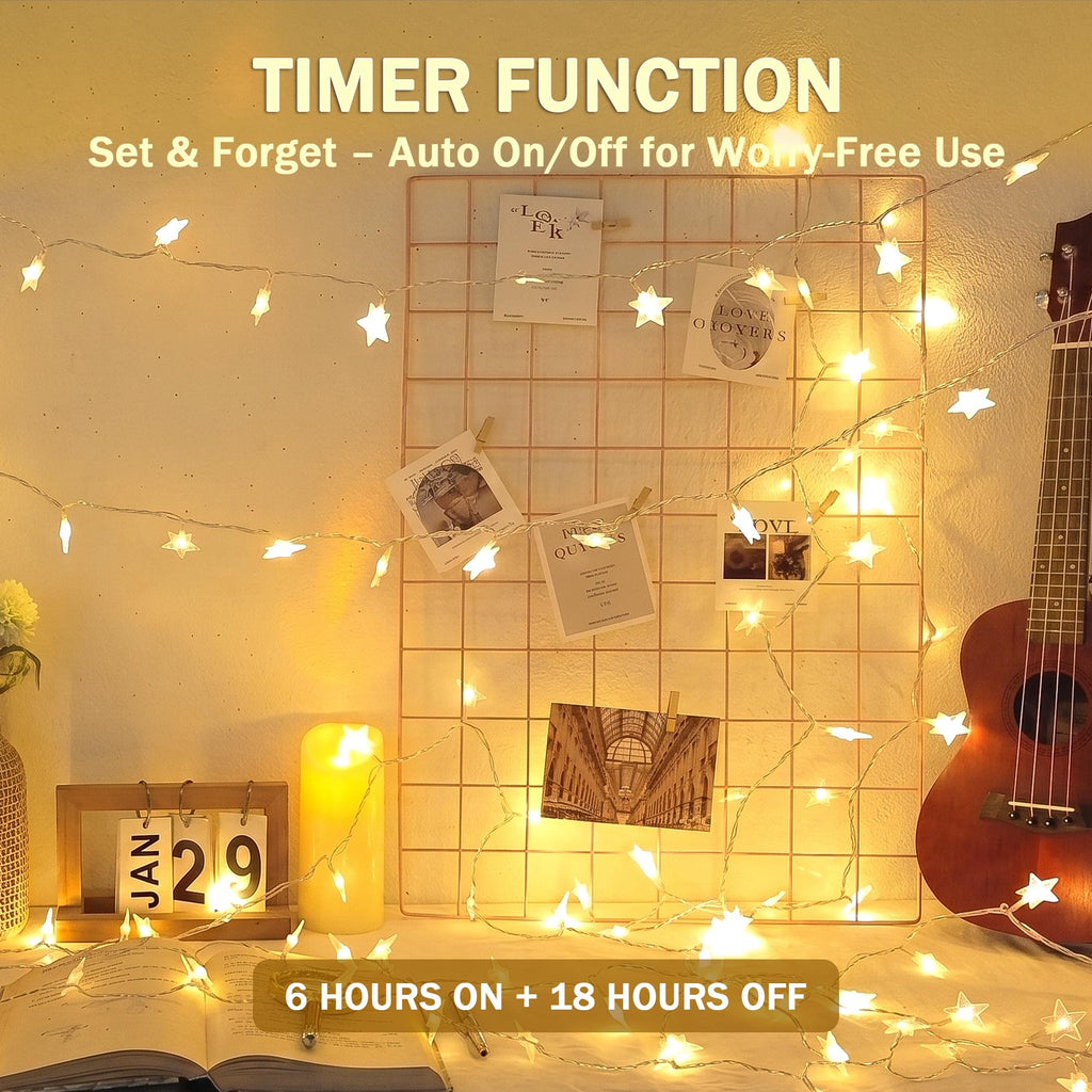 HEYFUNi 39FT 100LED Star String Lights Plug in, Twinkle Lights with Remote