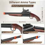 Bugrtey Double-barreled Toy Gun - Two Modes Realistic Soft Bullet Toy Guns Blaster with Sight - Educational Shooting Toy Shotgun - Ideas Gifts for Christmas Birthday Halloween Present