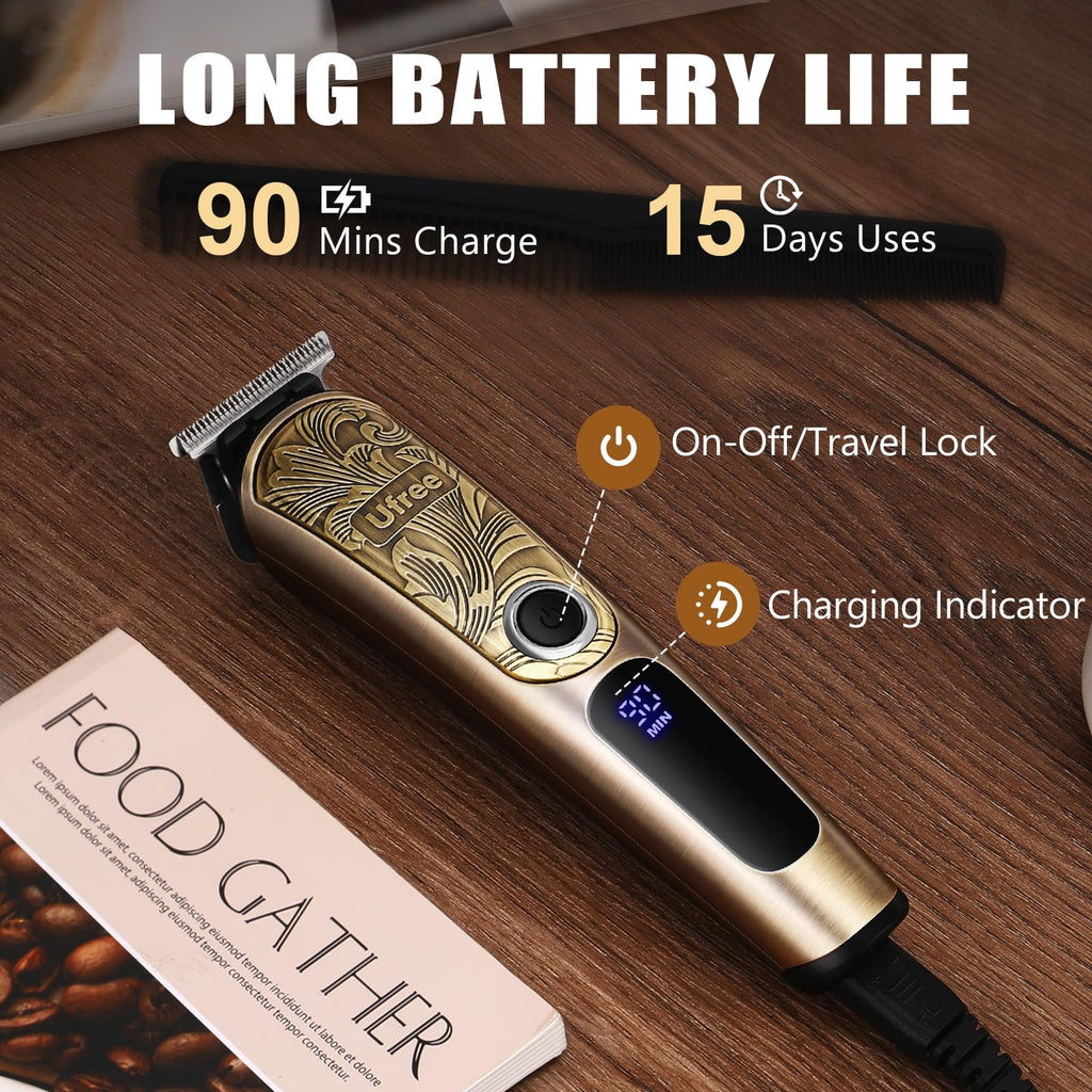 Ufree Beard Trimmer Men, Waterproof Electric Razor Nose, Body, Face and Mustache, Cordless Hair Clippers Shavers Grooming Kit, Gifts for Husband Father