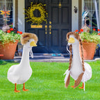 TAKEALOOKO 3 Pcs Porch Goose Wigs with Hair Clips - Cute Goose Outfits Braid Wig Accessories Garden Geese Statue for Funny Lawn Outdoor Patio Yard Goosey Decoration