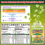 NEVISS Kids 4+ & Teens Super Greens 40-in-1 Gummies w/Multivitamin, Omega3 Iron, D3K2, Picky Eater Organic Super Fruits Veggies Superfood Gummy, Mushroom, Lutein | Immune Bone Brain Energy, Sugar Free