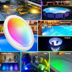 Askyli Pool Lights for Above Ground Pools, Upgraded Rechargeable Dynamic Lighting Inground Pool Lights that Float w/Remote, 16H Runtimes Underwater LED Pools Light with Timer Off for Hot Tub Pond-2PC