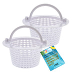 U.S. Pool Supply Above Ground Pool Thru-Wall Skimmer Baskets with Handles, 2 Pack - (See Size) Swimming Pool Replacement Baskets - Standard Small Thru-Wall Size - Skim Remove Debris, Cleanout Leaves