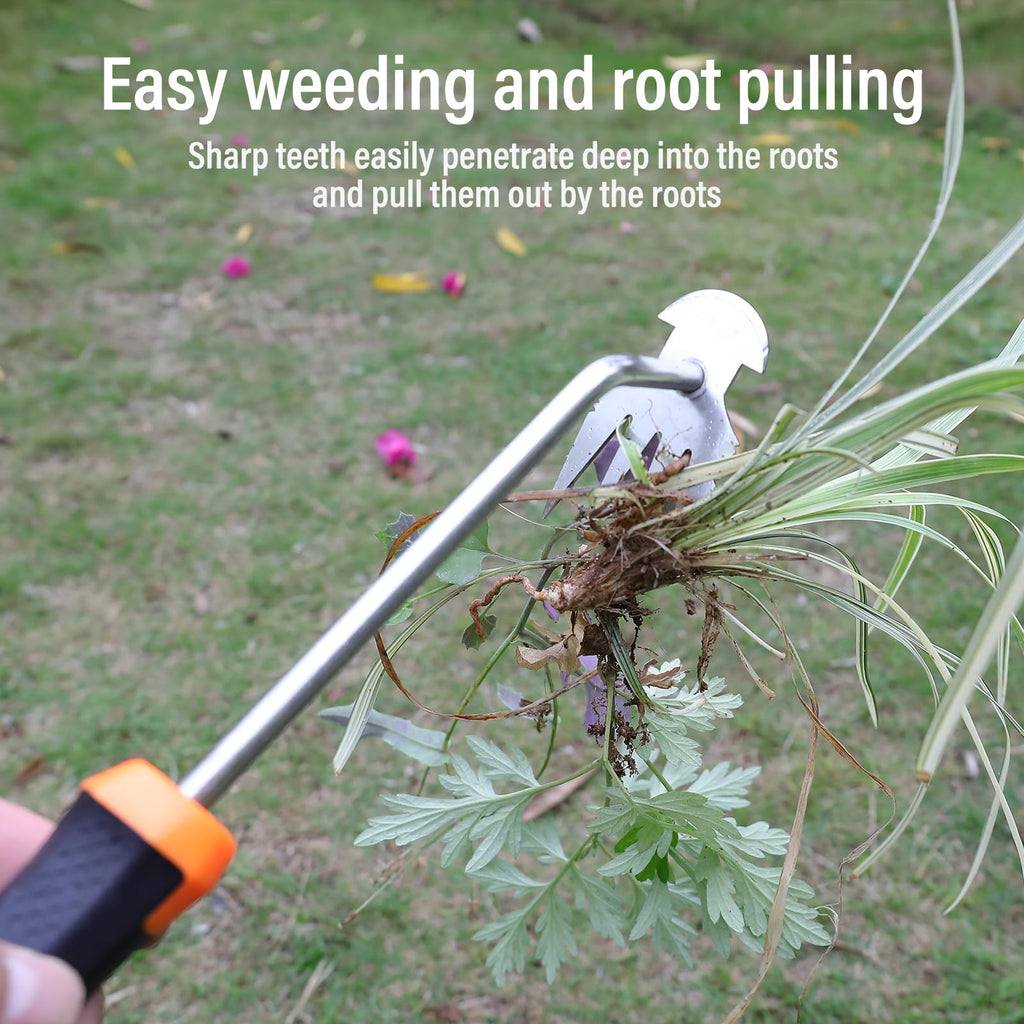SIXCAR Weed Remover Tool,Portable Garden Weeder Tool,New Gardening Weeding Tools,for Garden Hand Tools for Vegetable Gardening Backyard Farm Planting & Uprooting Weeding Tool (Rubber Handle)