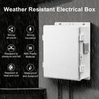 Namunanee Outdoor Electrical Junction Box, ABS Water Resistant Enclosure with Internal Mounting Panel & Hinged Cover, 9.2" H* 7" L* 4.6" W