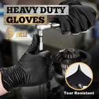 TitanFlex Heavy Duty Black Nitrile Gloves, 6-mil, Fully Textured, Large 1000-ct Box, Mechanic Disposable Gloves, Work Gloves, Latex Free, Powder Free, Rubber Gloves for Food Prep