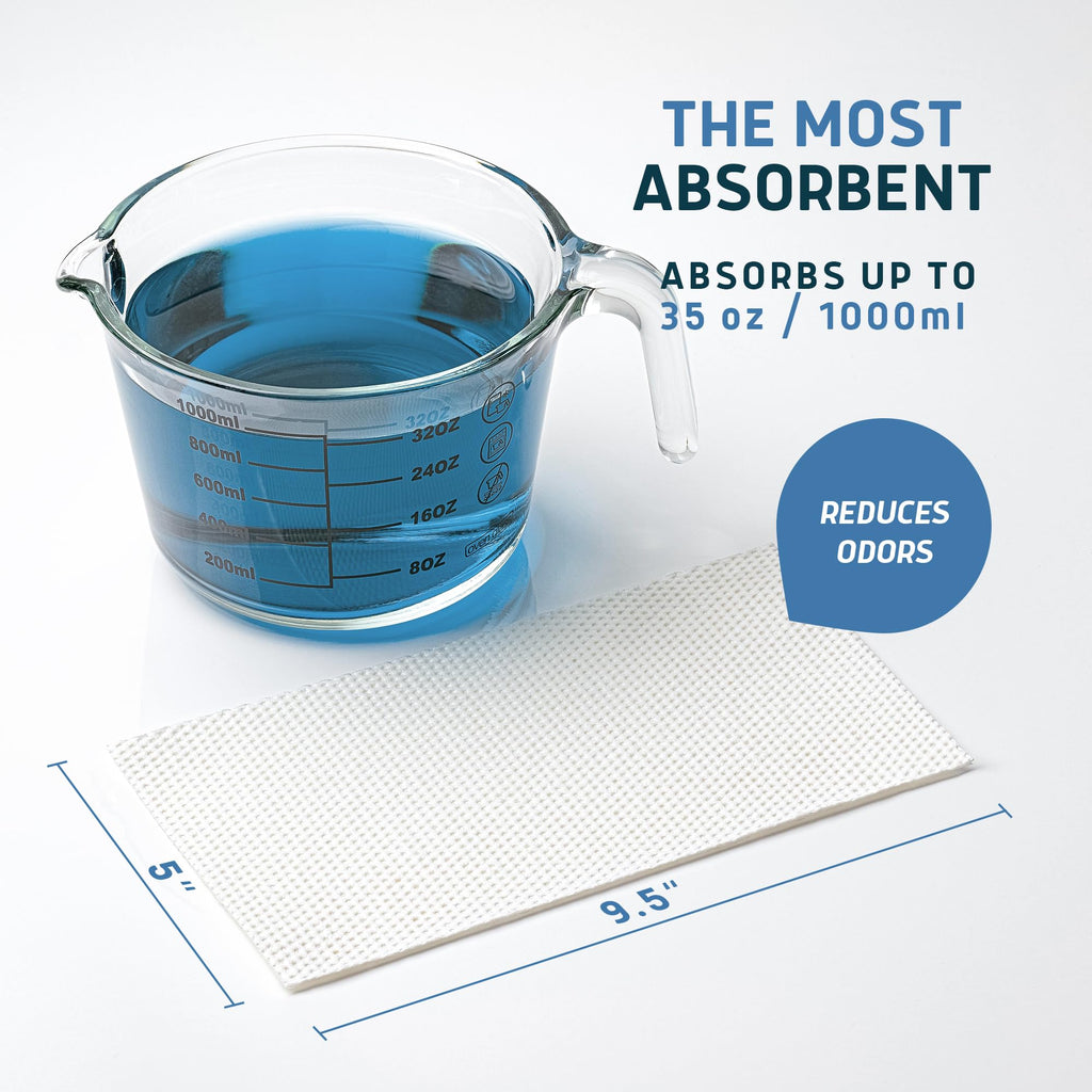 Lunderg Super Absorbent Commode Pads - Medical Grade Value Pack 100 Count - for Disposable Bedside Commode Liners, Adult Chairs, Portable Buckets & Camping Toilet Bags - Unscented