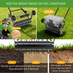 Lawn Aerator Tool, Heavy Duty Manual Lawn Aerators with Dual Weight Up to 100 lbs, Yard Aerator Lawn Tool with 39 Spikes, Grass Aerator for Lawn Care