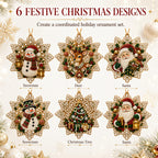 6 Pcs Christmas Pearl Art Ornament Kits, DIY Gem Craft for Tree Decor