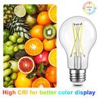 TJOY 6 Pack A19 Vintage LED Edison Bulbs, Dimmable Light Bulb 60W Equivalent, High Brightness 5000K Daylight, Ultra-Bright, 8W E26 Standard Base, 800Lumens, CRI80+, Clear Glass Filament Bulb for Home