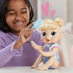 Baby Alive Crawl 'n Play Harper Hugs Electronic Crawling Baby Doll Set, Blonde Hair, Kids Toys for Girls & Boys 3 Years & Up, 10.75 Inches