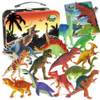 Zippytots Dinosaur Toys for Kids 3-5 5-7 - 14 Realistic Plastic Dinosaur Figures Set with Storage Box & Learning Booklet - Educational Dino Figure Toys for Boys Girls Toddlers