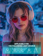 TIJN Red Lens Blue Light Blocking Glasses – Round Frame, Dual AR Coating, Computer & Gaming Eyewear for Screen Use, Clear