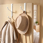 niffgaff Over Door Hook 2-Pack, Heavy Duty Door Hanger, Fits Interior Doors 1.4 Inches Thick, Organize Coats, Hats, Towels, and Bags for Entryways, Bathrooms, Bedrooms, and Kitchens, White