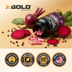 Beet Root Extract 20:1- Concentrated Beet Root Capsules Supplement w/Black Pepper - High Nitrates - Natural Nitric Oxide Booster - Highly Concentrated & Bioavailable - Made in USA -180 Caps