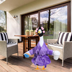Old Lady Porch Goose Outfits 23 in Bathrobe Lawn Goose Costume Set Purple