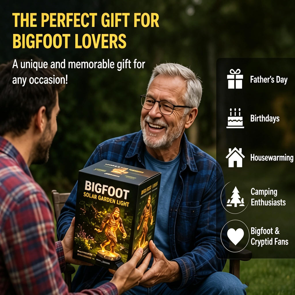 Bigfoot Solar Garden Light, Sasquatch Garden Statue with LED Glow, Waterproof Outdoor Yard Decor Stake, Resin Cryptid Lawn Pathway Light for Backyard Patio Porch Gift