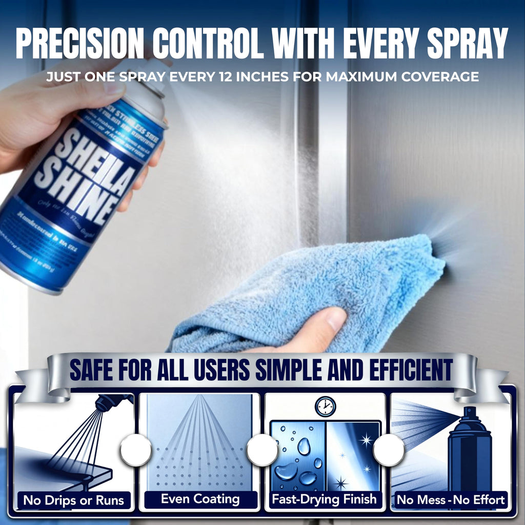 Sheila Shine 3 x 10oz Stainless Steel Cleaner and Polish - Removes Grease, Fingerprint & Watermark - Kitchen Appliances, Refrigerators, Sinks, Ovens & Grills - Stainless Steel Cleaning Spray