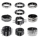 10 Pieces Studded Bracelet, Emo Spiked Bracelets Y2k Black Leather Rivet Punk Bracelet Rock Cuff Goth Bracelets Punk Accessories Halloween for Men Women