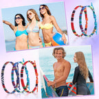 Kigeli 200 Pcs Boho Surfer Bracelets Bulk for Men Women Unisex Handmade Braided Bracelet Adjustable Surfer Ankle Waterproof Beach Bracelet String Rope Jewelry for Adults Teen(Mixed Color)