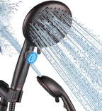 Cobbe 9-Function Shower Head with Built-in Power Spray, 1.8 GPM Water Saving ON/OFF Toggle Switch, High Pressure Handheld Showerhead with 1-Click Pause Button, Brass Bracket & 6ft Hose, ORB