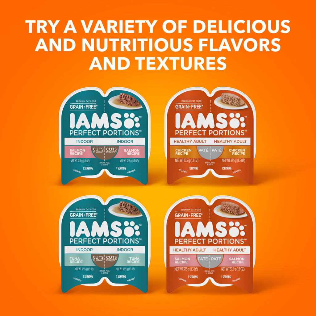 IAMS Perfect Portions Cuts in Gravy Wet Cat Food, Tuna & Salmon, 12 count