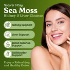 Atlantic Naturals Sea Moss 7 Day Detox Liver, Gallbladder & Kidney Cleanse - Support with Dandelion Root, Milk Thistle, Burdock Root, Red Clover, Chanca Piedra - Pineapple Flavor Drink Mix (14 oz)