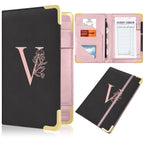 YeeCASE Server Book, Alphabet Waitress Book for Waitress, Leather Waitess Book with Zipper Pocket, Server Manual Checkbook Fits Server Apron (V)