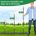 Lawn Leveling Rake - Heavy Duty 30" x 10" Lawn Leveler,Anti-Flip Edge, Adjustable 6FT Handle, Folding Plate for Yard, Soil, Sand, Topsoil,Gravel - Garden Ground Top Dressing,Landscaping tool