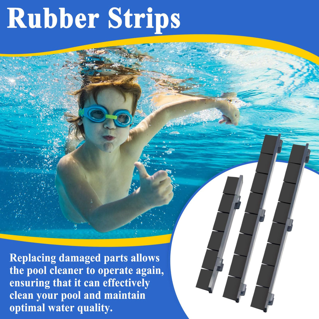 Alsoyixia 6Pcs Rubber Strips for 2025 E10 Automatic Pool Vacuum Cleaner, Pool Cleaner Bottom Brush Strips (2Set)