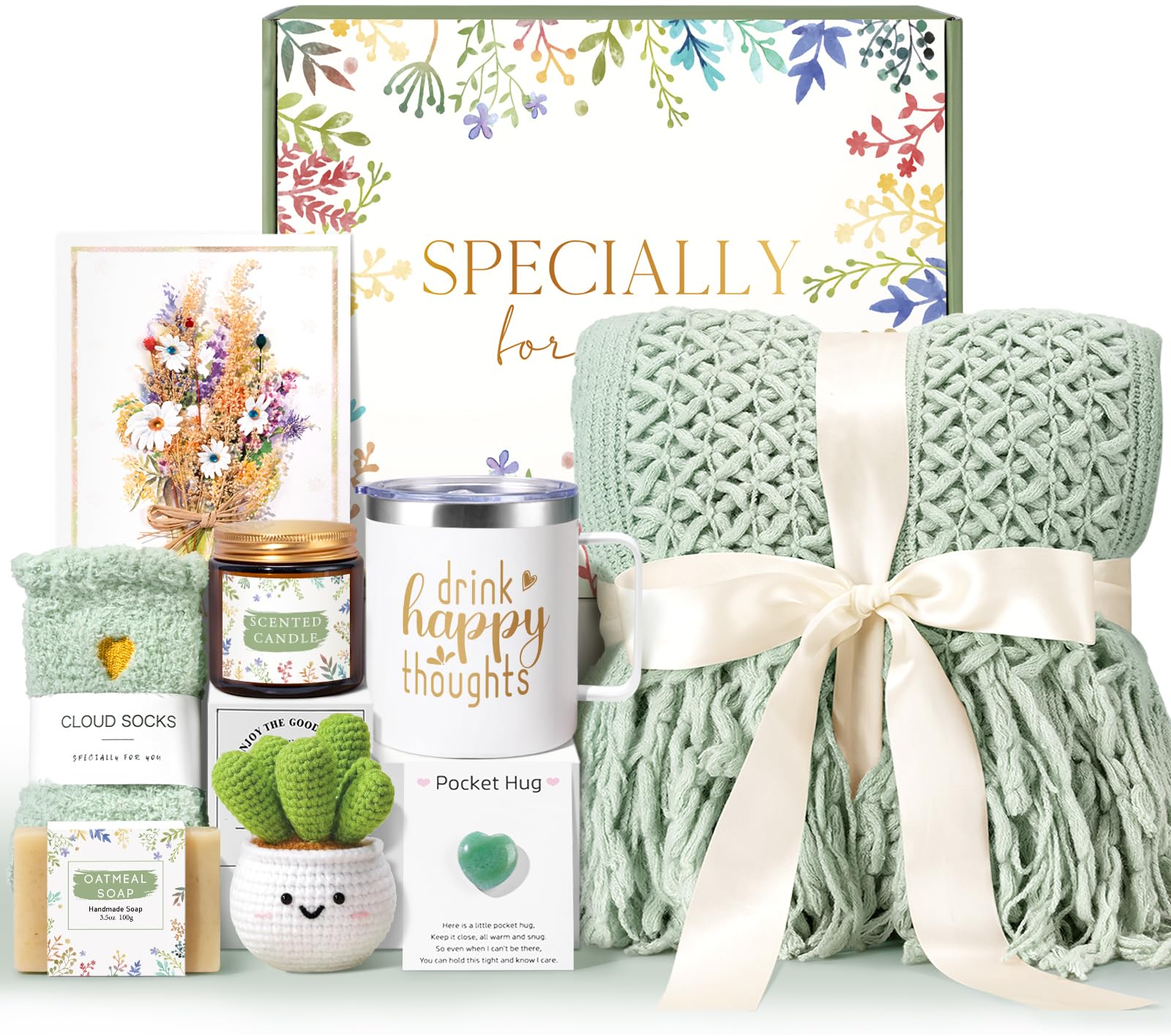 Self Care Gifts for Women Get Well Soon, Gift Baskets for Women, Inspirational Birthday Gifts for Woman, Sympathy Thinking of you, Spa Set for New Mom Friend Sister
