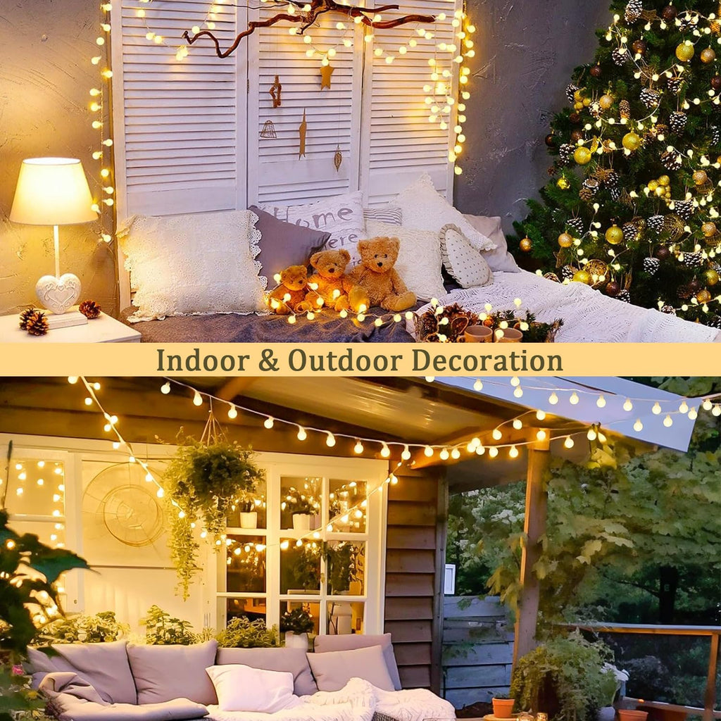JMEXSUSS 100 LED Globe String Lights Indoor Bedroom, 33ft Fairy Lights