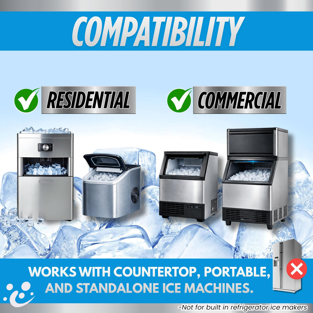 Oh Yuk Ice Machine Cleaner Descaler – Scale & Buildup Remover, Nickel-Safe Ice Maker Cleaning Solution, Compatible with GE nugget, Igloo & All Standalone Ice Makers. For A Fresh Ice Machine