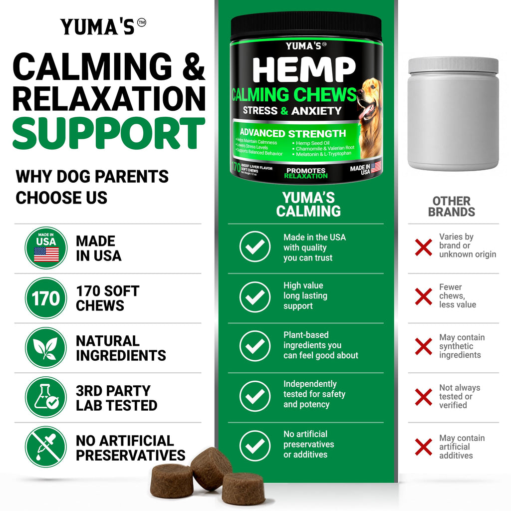 Hemp Calming Chews for Dogs - 240 Treats - Advanced Dog Calming Chews