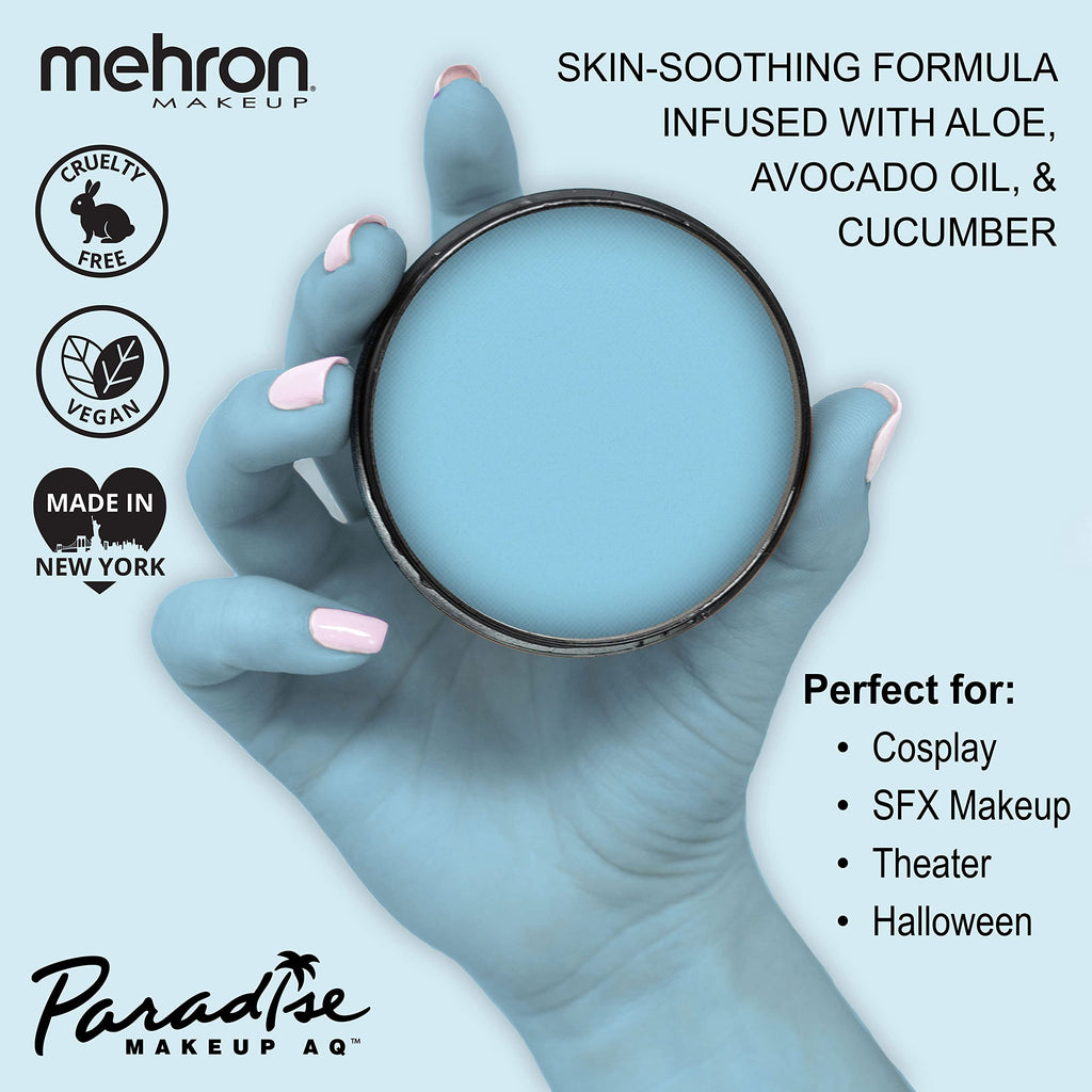 Mehron Makeup Paradise AQ - LIGHT BLUE, Water-Activated Face & Body Paint