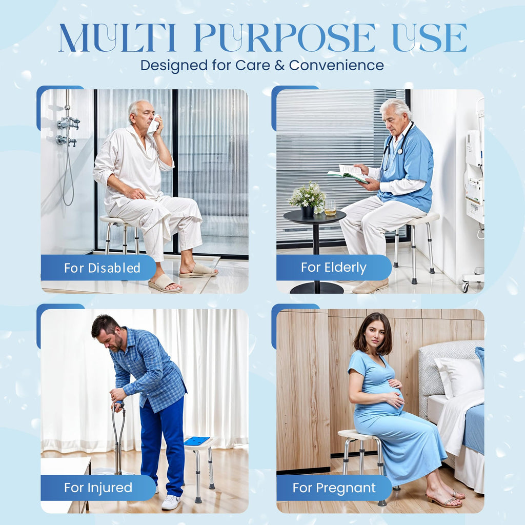 Dr.Kays Shower Chair for Inside Bathroom 350 lbs Shower Stool with Adjustable Height, Portable Heavy-Duty Bath Bench Padded Seat for Inside Tub Bathroom Chair for Elderly and Disabled FSA/HSA Eligible