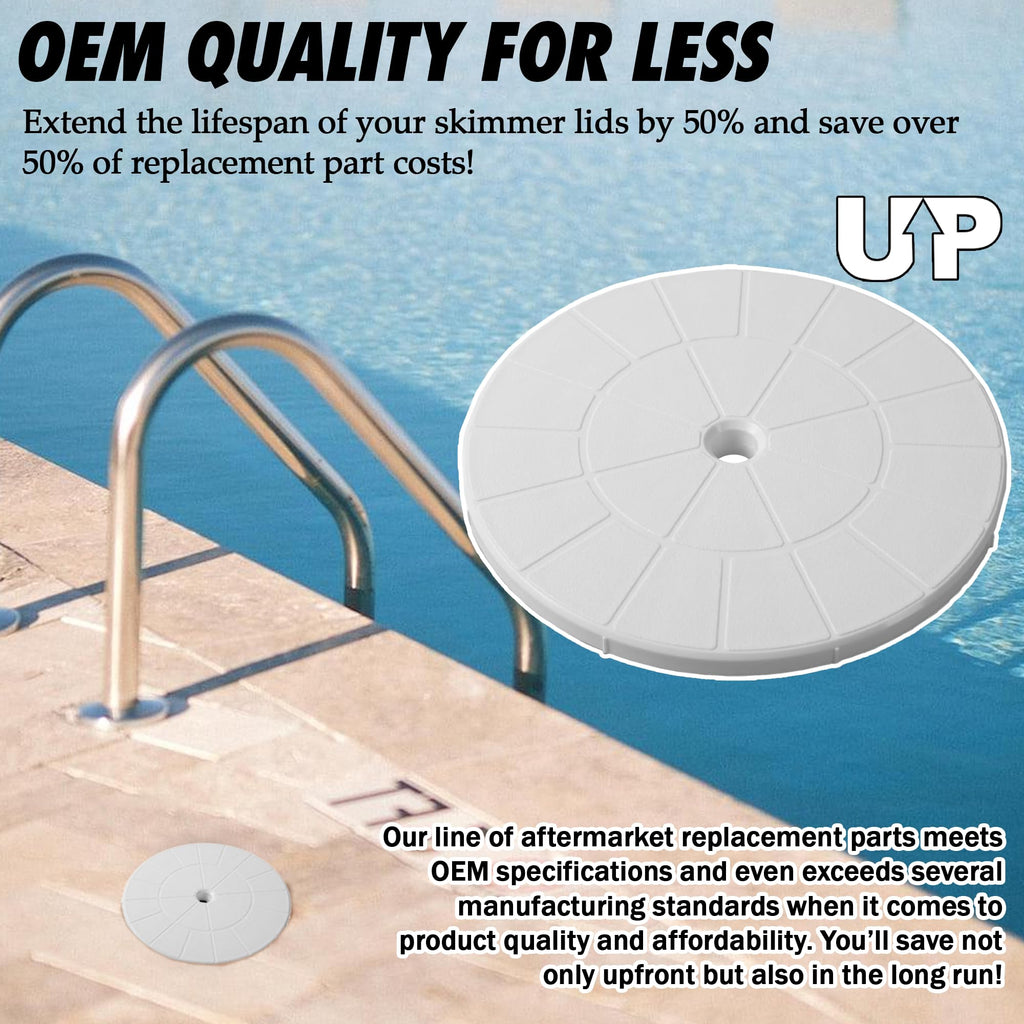 TonGass (2-Pack Round 9 1/8" Skimmer Valve Top Cover Lids Replacement Part for 9" Pool/Spa Deck Lid Plate Highly Durable Pool Skimmer Cover with UV Inhibitors