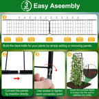 WAENLIR 50x17inch Cucumber Trellis Tomato cage with Dense Steel Grid–A-Frame Heavy Duty Metal Trellis for Raised Beds, Cattle Panels for Garden Trellis for Climbing Plants Outdoor (Black, 50x17inch)